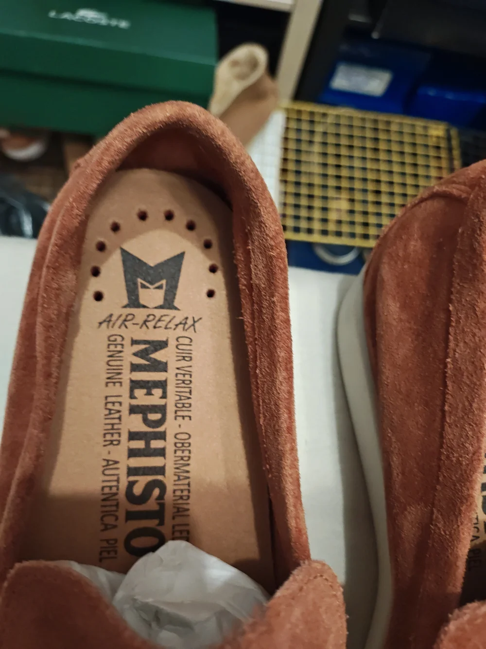 Mephisto Men's Suede Slip-On Loafers in Rust Orange 8